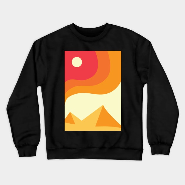 Minimalist Modern Desert Landscape Graphic Design Crewneck Sweatshirt by CityNoir